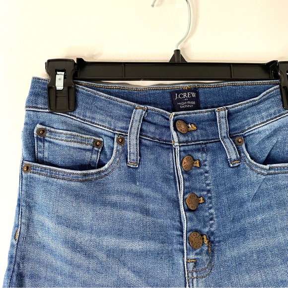 J. Crew High Rise Button Fly Skinny Jeans - Picture 2 of 8